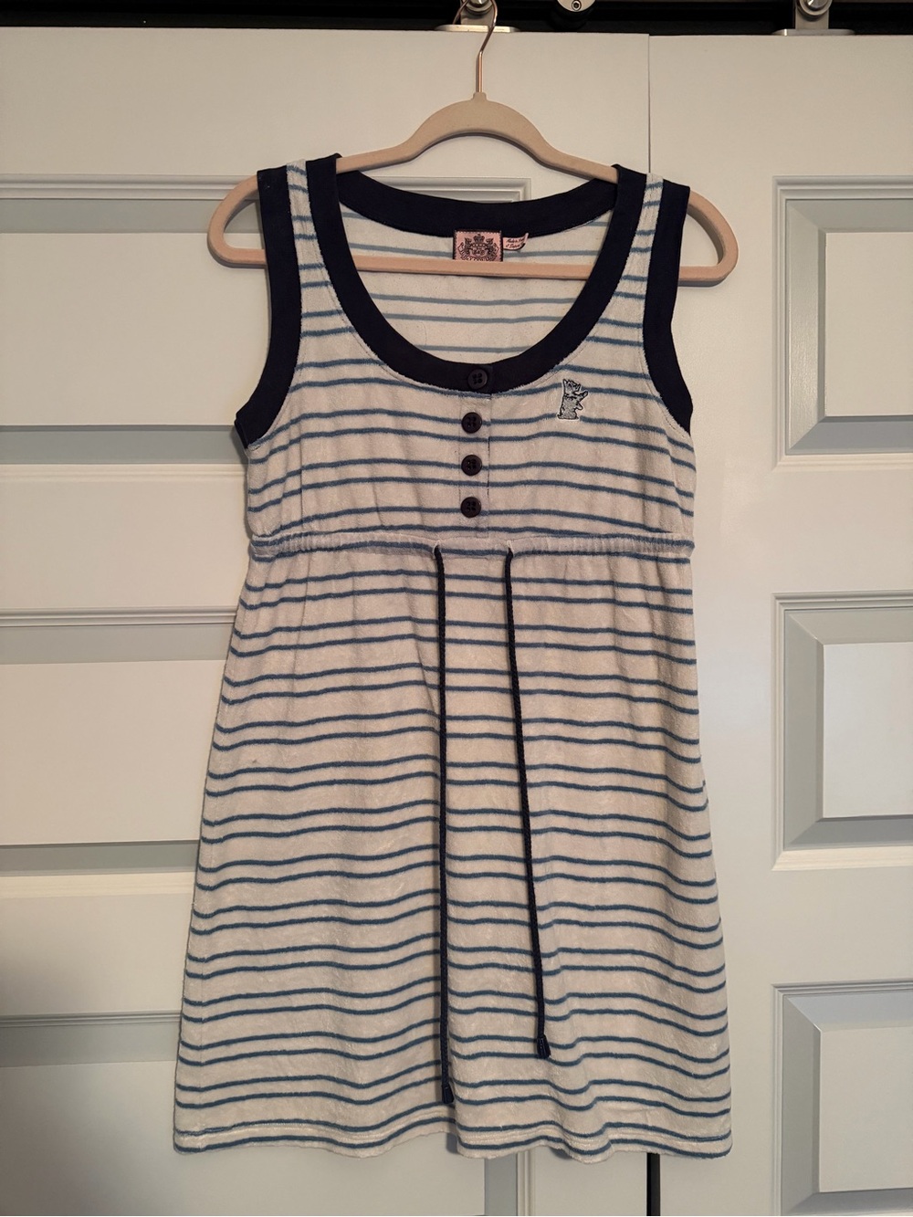 Y2K Juicy Couture Navy & White Striped Tank Dress